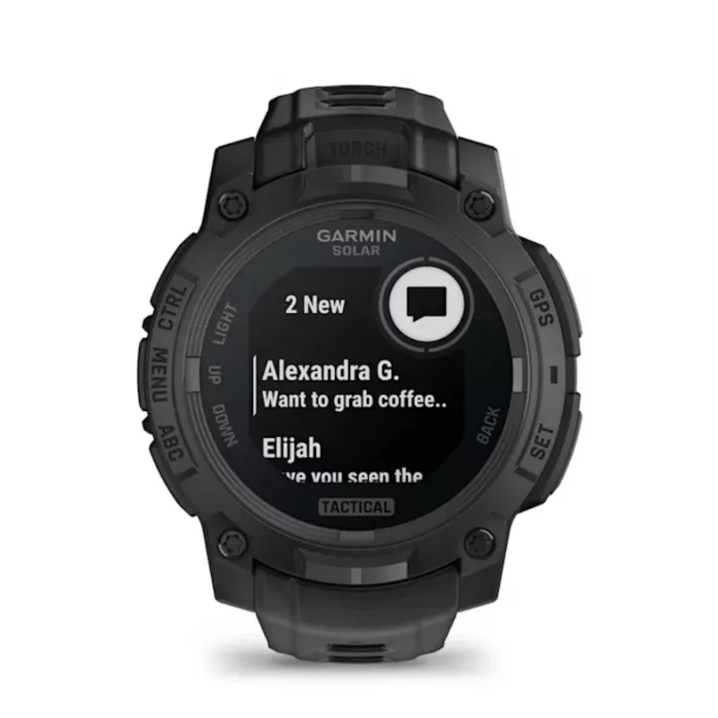 Smartwatch GARMIN Instinct 3 45mm Solar Tactical Edition čierny — 45 mm, solárne nabíjanie, GPS, merač tepovej frekvencie