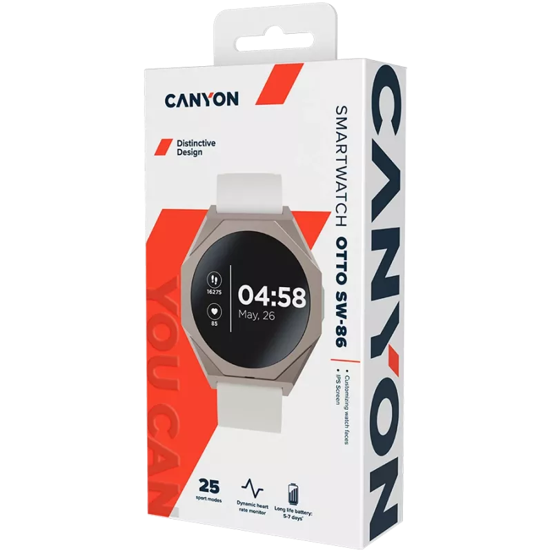 Canyon Otto SW-86 inteligentné hodinky, biele (CNS-SW86SS)