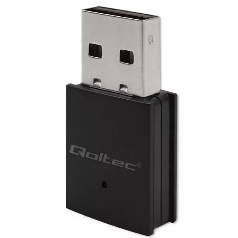 Kompaktný bezdrôtový mini USB Wi-Fi adaptér QOLTEC 57007 – Single-Band 2,4 GHz, až do 150 Mbit/s, interná anténa