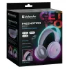 Defender FreeMotion B651 63651 bezdrôtové slúchadlá na uši, Bluetooth 5.3, RGB podsvietenie, 20–20000 Hz, 105 dB, USB-C, AUX, biele