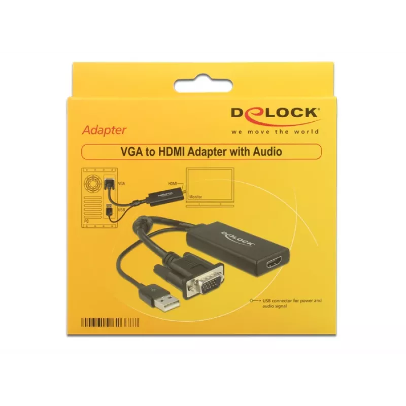Kábel DeLOCK 0,25 m VGA+USB2.0-A/HDMI