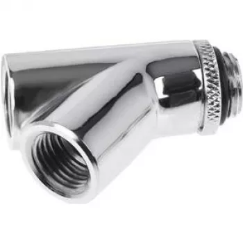 Alphacool Eiszapfen Y rozdeľovač 45° - G1/4 otočný - 2x vnútorný závit 1x vonkajší závit - chróm (17400)