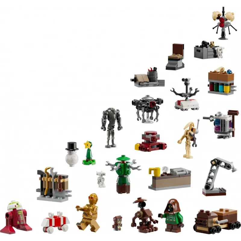 LEGO Star Wars adventný kalendár 2025 — sada 75418, sezónne zostaviteľné minifigúrky a modely