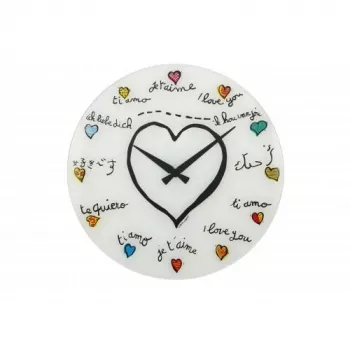 NeXtime hodiny 8030 Loving You, Ø43 cm, nástenné, biele/viacfarebné