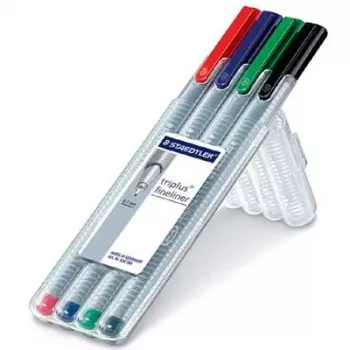 Fineliner Staedtler 334 SB4 čierna modrá zelená červená