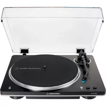 AT-LP70XBTBS, gramofón čierny/strieborný, integrovaný fono predzosilňovač, Bluetooth, plne automatický, remeňový pohon