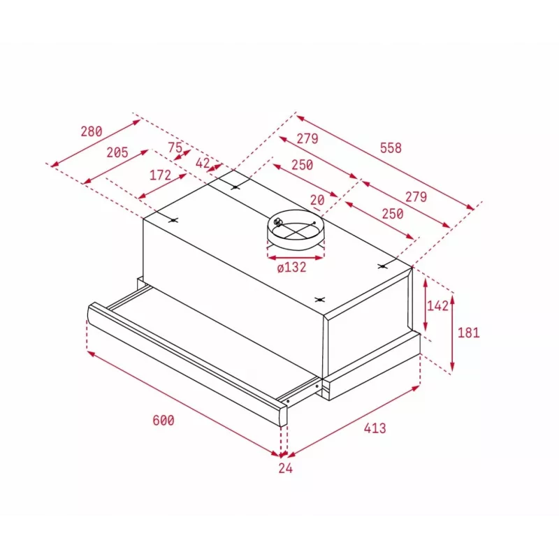 Podlinkový digestor Teka TL 6310, kovový filter, hladina hluku: neuvedené