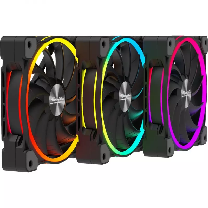 ALPENFÖHN Wing Boost 3 120mm ARGB skriňový ventilátor, balenie 3 ks, čierna