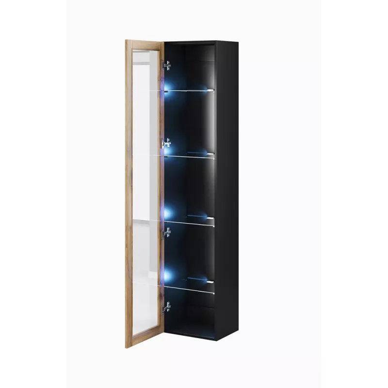 Cama obývacia zostava skríň VIGO 3 čierna/dub wotan