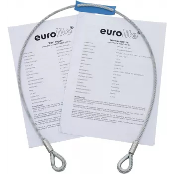 Oceľové lanko EUROLITE 5801048G 1000 x 4 mm strieborné s okom