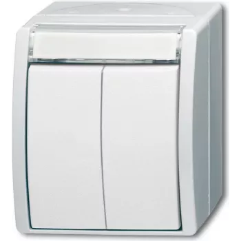 BUSCH JAEGER 1484-0-0379 - tlačidlo - biela - IP44 - CE - 74 mm - 55 mm