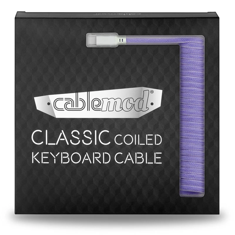 CableMod Classic Coiled CM-CKCA-CW-PW150PW-R špirálový kábel ku klávesnici, USB-C na USB-A, 150 cm, Rum Raisin