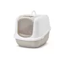 Zakryté mačacie WC Savic Nestor Jumbo, plast, 66,5×48,5×46,5 cm, kávová/biela