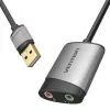 Vention USB externá zvuková karta 0,15M sivá kovový typ