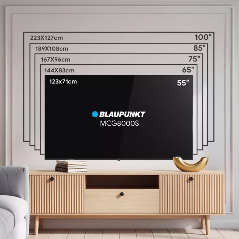 Blaupunkt Mini LED TV | 55MCG8000S | 55 palcov | Smart TV | Google TV | čierna