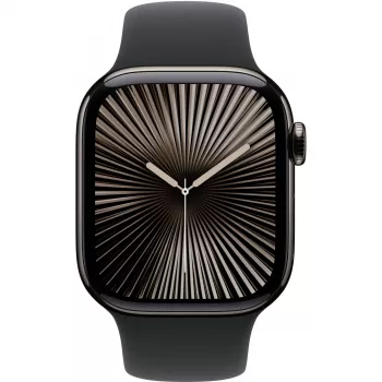 Apple Watch S10 Slate Titanium športový remienok čierny - M/L GPS + Cellular 42mm MWXH3QF/A 2024