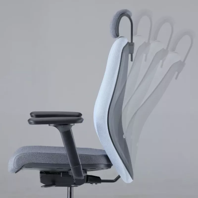 Up Up Athene ergonomická kancelárska stolička čierna, sivá + modrá látka