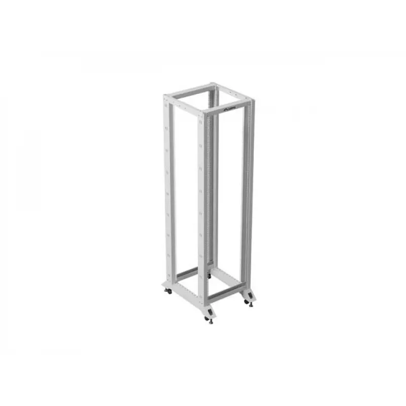 19-palcový otvorený rack LANBERG 42U, hĺbka 800 mm, šírka 600 mm, sivý