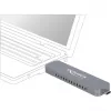 Externá skriňa pre M.2 pre M.2 NVMe PCIe SSD, skriňa na disk strieborná, s USB Type-C a Type-A konektorom samec