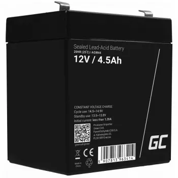 UPS batéria Green Cell AGM44 — 12 V 4,5 Ah olovená (VRLA), 101×70×90 mm, 1,35 kg, čierna