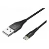 NATEC kábel USB-C/A 2.0 1m prati LED čierny nylon