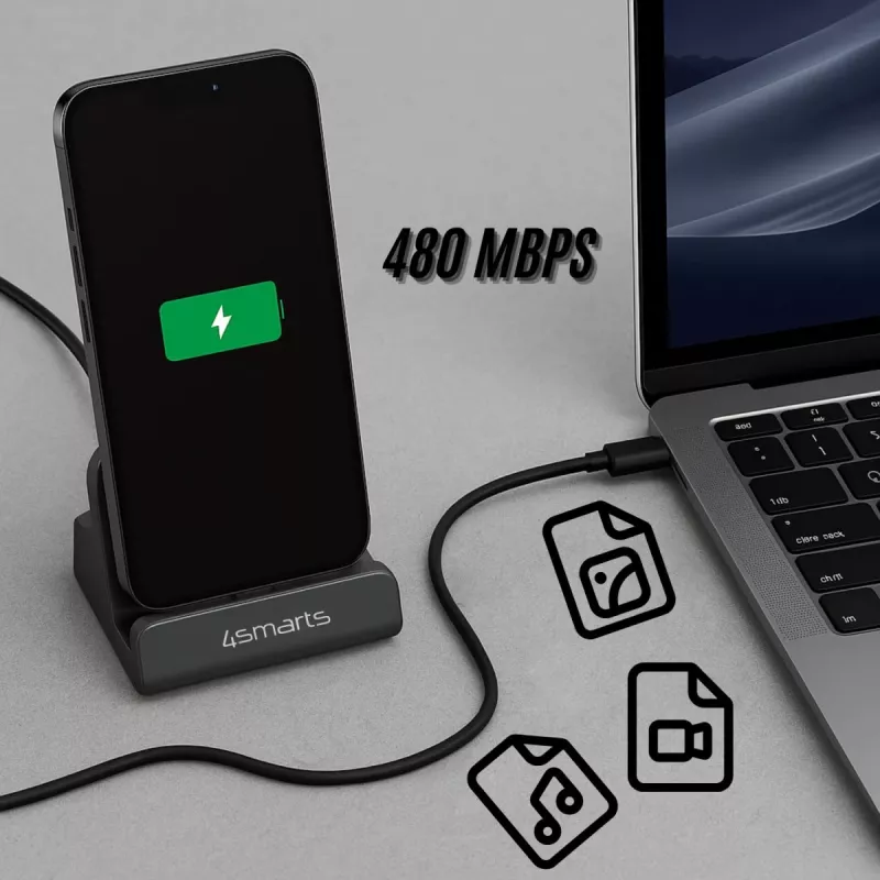 4smarts nabíjacia dokovacia stanica VoltDock USB-C 60W sivá (541426)
