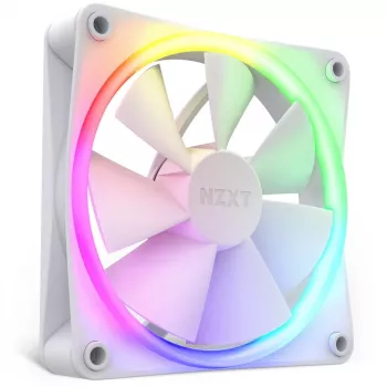 NZXT skriňový ventilátor F120 RGB 120 mm biely, 4-pinový, 1800 ot/min, 50,18 CFM, 18 LED