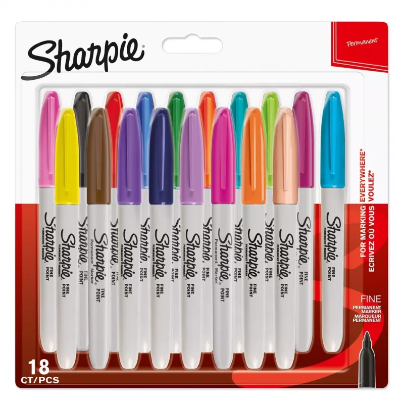 Sharpie jemný marker 18 kusov jemný hrot viacfarebný