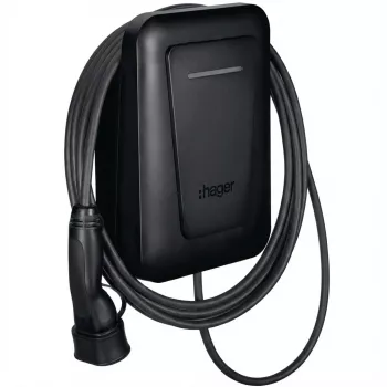 Nabíjacia stanica pre elektromobily Hager XVL122CLM witty pro 1x22 kW Type 2 pevne pripojená 6,5 m kábel