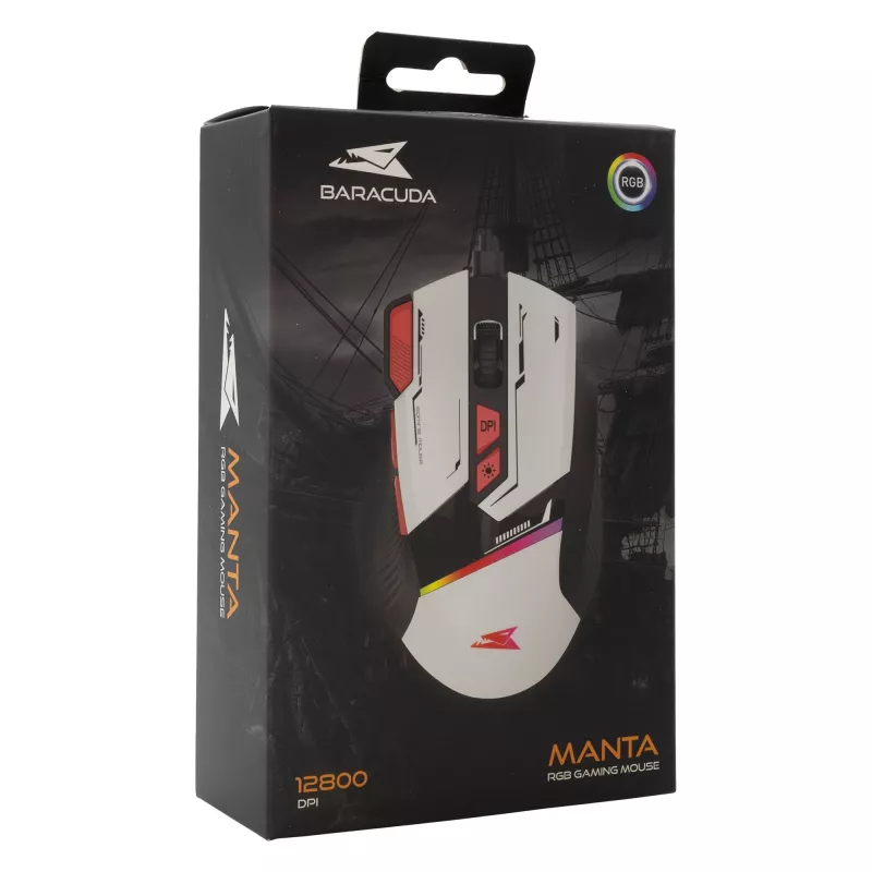 Myš Baracuda BGM-042 MANTA biela USB