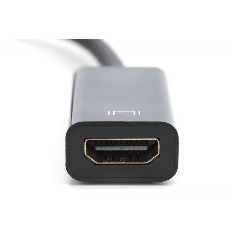 DIGITUS adaptér, DisplayPort konektor samec - HDMI A konektor samica DisplayPort Standard 1.1a, certifikát UL20276, AWG28 (DB-340400-001-S)