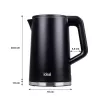 IDEAL Kanvica 1,7 l, Oceľové telo, výkon 1500 W, čierna