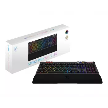 Mechanická herná klávesnica MSI Strike Pro W Silent US rozloženie RGB podsvietenie, káblová, taktilné Silent spínače