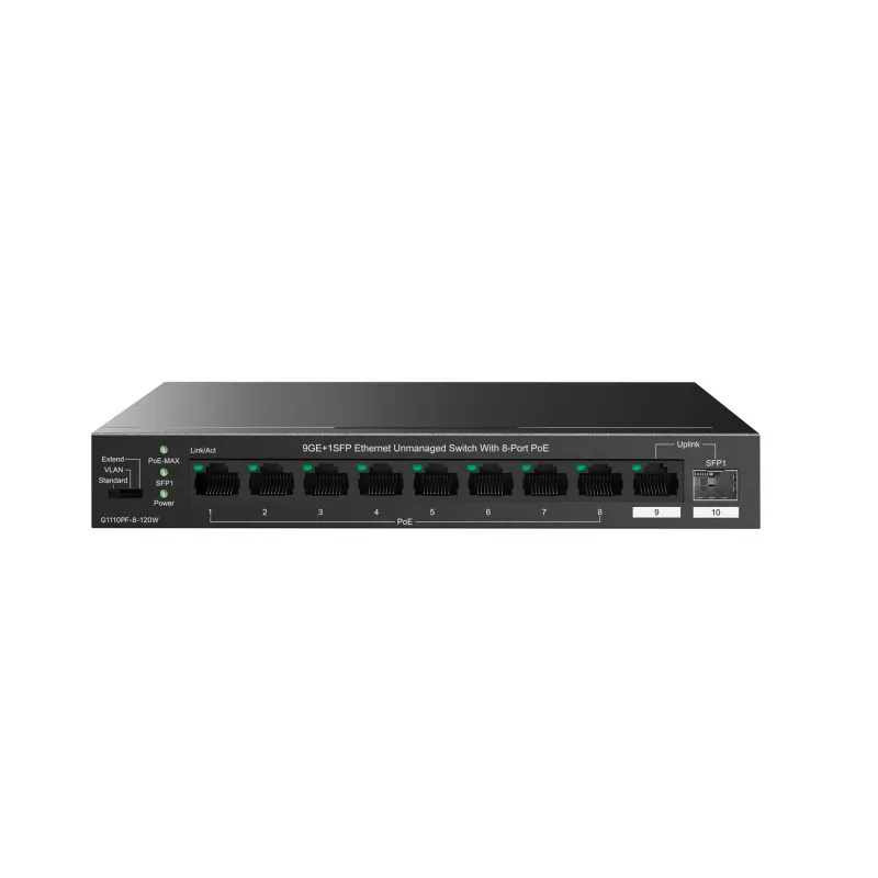 Nespravovaný switch Tenda TEG1110PF-8-120W Gigabit Ethernet PoE 9 portov
