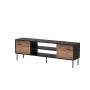 TV skrinka cama meble EF CORTINA 180×40×60 cm, vrchná doska čierna, rám orech