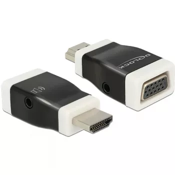Káblový adaptér DeLOCK 65586 HDMI-A na VGA čierny biely