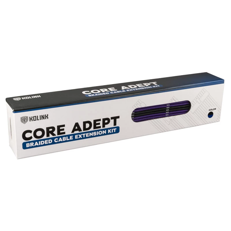 Kolink Core Adept Braided Kabel Extension Kit - Jet čierna/Titan fialová