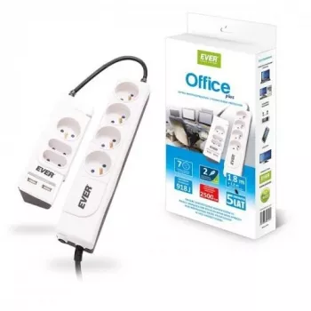 OFFICE PLUS 7 zásuviek 250 V biela (T/LZ06-OFP018/0000) - Ever