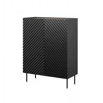 Regál cama meble ONDA 2D2SZ knižnica 98×45×127 cm čierna