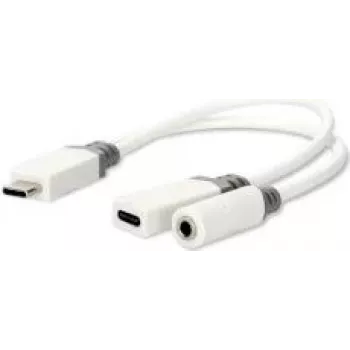 Nedis adaptér USB-C™ | USB 2.0 | konektor USB-C™ samec konektor USB-C™ samica / 3,5 mm samica | 0,10 m | okrúhly | pozlátený | PVC | biely | box