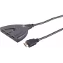 ShiverPeaks Professional HDMI prepínač 3x1, kábel 0,5 m, 4K 60 Hz, čierny
