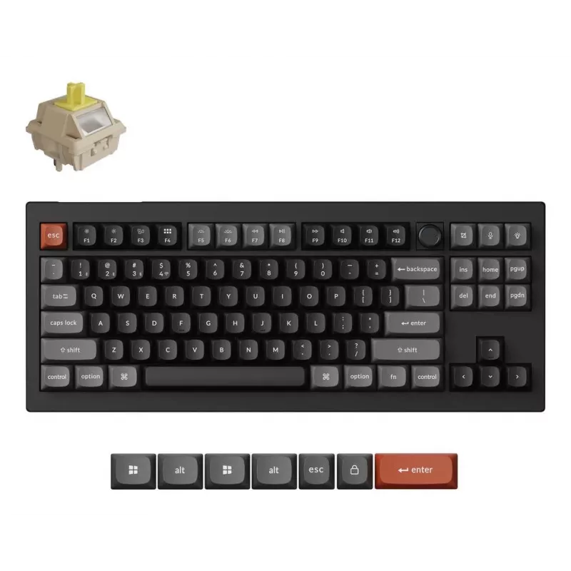 Mechanická klávesnica Keychron V3 Ultra 8K — káblová & Bluetooth, QWERTY rozloženie, RGB LED, čierna