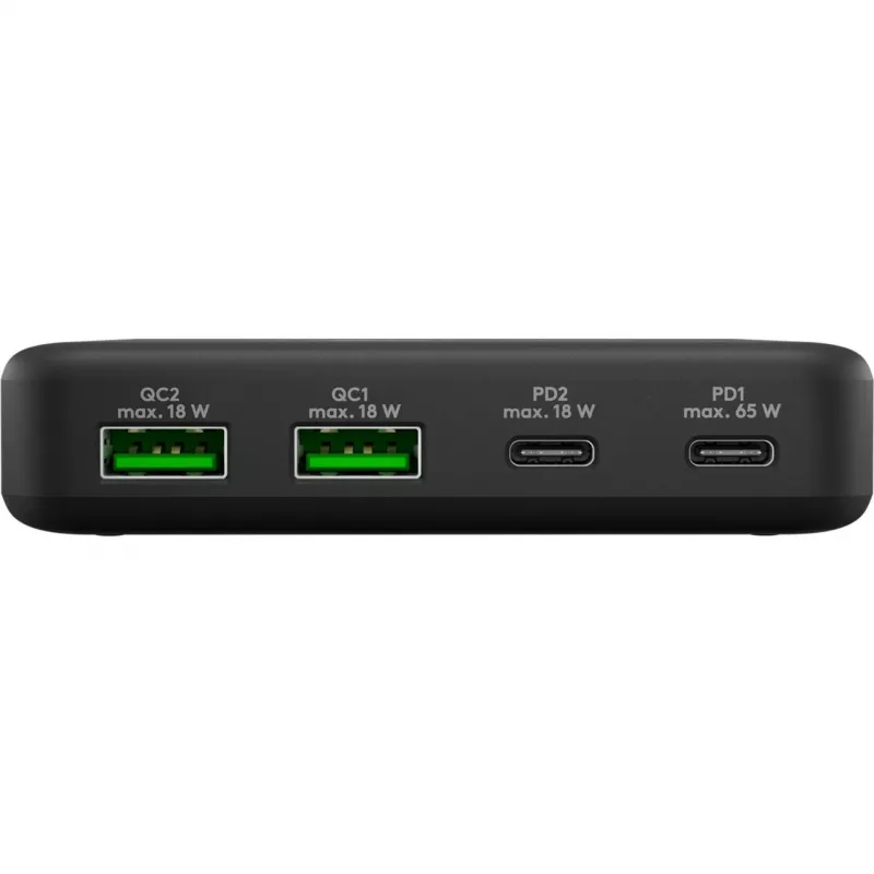GOOBAY Multiport USB-C PD GaN stolná nabíjačka 65 W, čierna