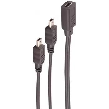 USB kábel ShiverPeaks BS13-20022 0,3 m USB-C Mini-USB B čierny