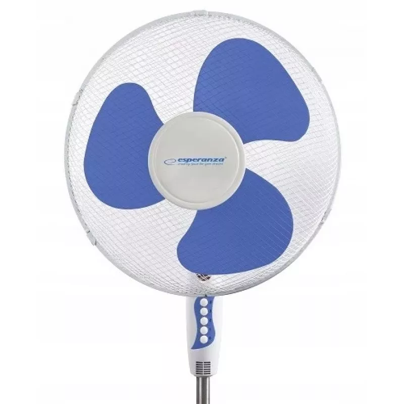 Domáci ventilátor ESPERANZA EHF001WB — 40 cm, 3 rýchlosti, stojanový, výškovo nastaviteľný, oscilačný