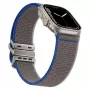 Remienok GUAN Premium pre Apple Watch 42/44/45/46/49 mm – sivo-modrý, kompatibilný so Series 1–3