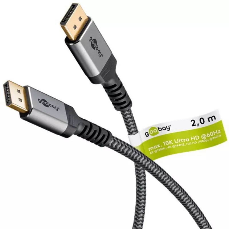 Goobay DisplayPort kábel 2.0/2.1, 80 Gbit/s | 75685 | DisplayPort na DisplayPort