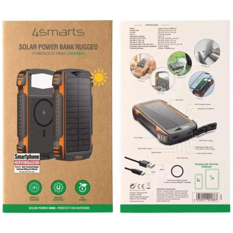 Prenosná batéria 4smarts TitanPack UltiMag 20000 mAh