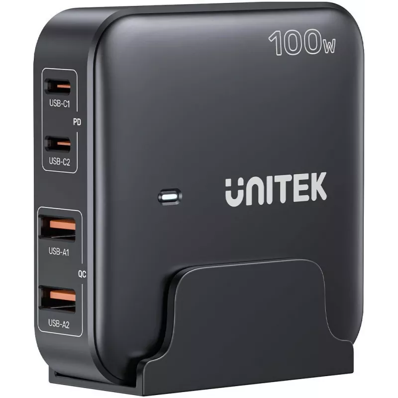 Unitek stolová nabíjačka P1229ABK01-EU 100 W s 2× USB-A a 2× USB-C