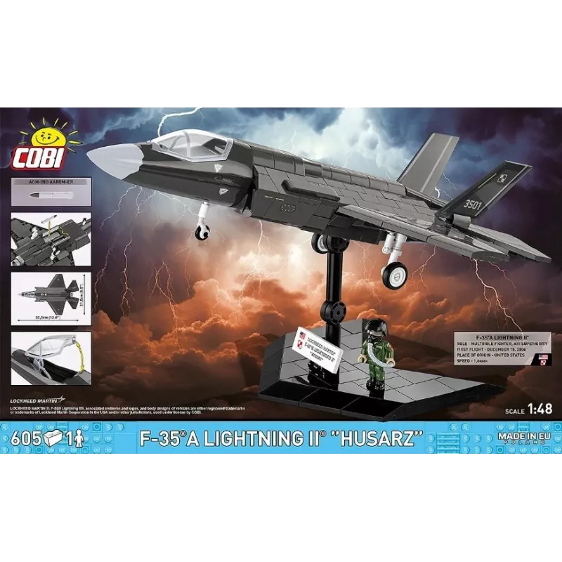 Stavebnica Cobi F-35A Lightning II — 605 dielov, model v mierke